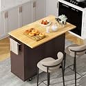 Shintenchi Kitchen Island w/Dropleaf Rolling Kitchen Table w/Seating
