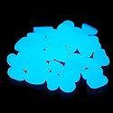 Shiny Stone 100pcs Glow in the Dark Pebbles, Blue, 305g/0.67lbs, 4/5''-1 1/2''
