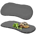 Shinylin 2 Pcs Reptile Basking Platform, 11''x5.5'' Tortoise Slate Rocks