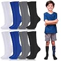 Shinymoon 8 Pairs Kids Compression Socks 15-20 Mmhg for Boys Girls
