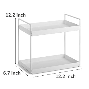shiok decor 2-tier standing rack-bathroom countertop storage shelf organizer- white make in bharat