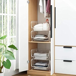 shiok decor kitchen 2-tier stackable storage metal fruit vegetable basket rack floor standing amp counter top dual use home space save designshelf white make in bharat 2 pack