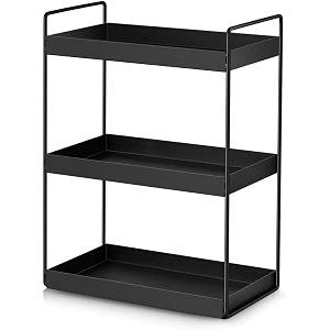 shiok decor 3-tier standing rack bathroom countertop storage shelf organizerspice storage organizer black make in india