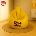 SHIRA 24 4XL Tear Drop Bean Bag Cover  (Without Beans) (Yellow)