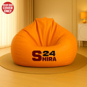 SHIRA 24 5XL Tear Drop Bean Bag Cover  (Without Beans) (Orange)