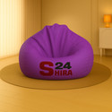 SHIRA 24 5XL Tear Drop Bean Bag Cover  (Without Beans) (Purple)