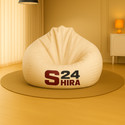 SHIRA 24 5XL Tear Drop Bean Bag Cover  (Without Beans) (Beige)