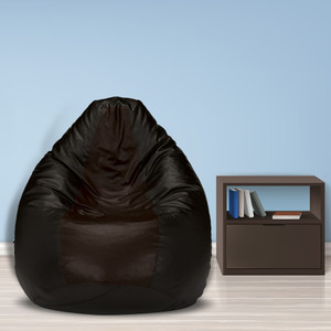 shira 24 jumbo filled  teardrop bean bag  with bean filling black brown