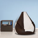 SHIRA 24 Jumbo (Filled ) Teardrop Bean Bag  With Bean Filling (White, Brown)