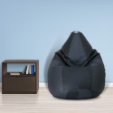 SHIRA 24 Jumbo (Filled ) Teardrop Bean Bag  With Bean Filling (Black, Grey)