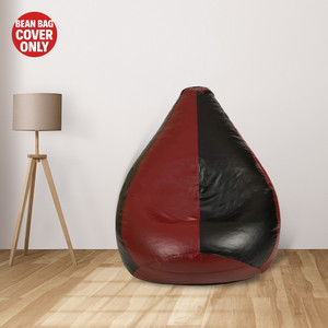 shira 24 jumbo tear drop bean bag cover  without beans black maroon