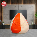 SHIRA 24 Jumbo Tear Drop Bean Bag Cover  (Without Beans) (Clear, Orange)