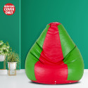 SHIRA 24 Jumbo Tear Drop Bean Bag Cover  (Without Beans) (Green, Pink)