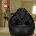 SHIRA 24 XL Tear Drop Bean Bag Cover  (Without Beans) (Black)