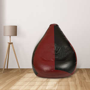 shira 24 xxl filled  teardrop bean bag  with bean filling black maroon