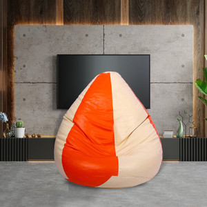 shira 24 xxl filled  teardrop bean bag  with bean filling orange clear