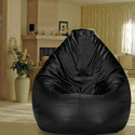 SHIRA 24 XXL (Filled ) Teardrop Bean Bag  With Bean Filling (Black)