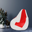 SHIRA 24 XXL (Filled ) Teardrop Bean Bag  With Bean Filling (White, Red)