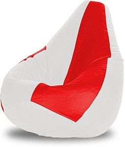 shira 24 xxxl filled  teardrop bean bag  with bean filling white red