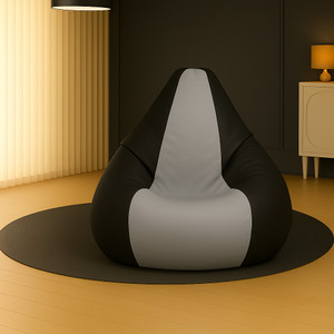 shira 24 xxxl filled  teardrop bean bag  with bean filling black grey