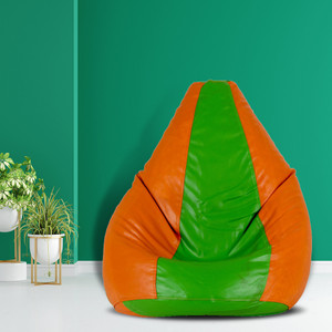 shira 24 xxxl filled  teardrop bean bag  with bean filling green orange