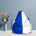 SHIRA 24 XXXL (Filled ) Teardrop Bean Bag  With Bean Filling (White, Blue)