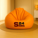 SHIRA 24 XXXL Tear Drop Bean Bag Cover  (Without Beans) (Orange)