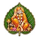Shirdi Sai Baba Leaf Acrylic Wall Decor 4 Inch Self Adhesive Spiritual Art