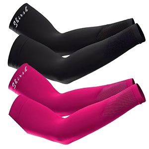 uv protection cooling men and women arm sleeves compression sun sleeves for men women youth sports cricket hand gloves for men and women tattoo cover-up upf 50-2 pair black amp white