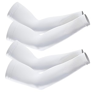 uv protection cooling men and women arm sleeves compression sun sleeves for men women youth sports cricket hand gloves for men and women tattoo cover-up upf 50-2 pair black amp white