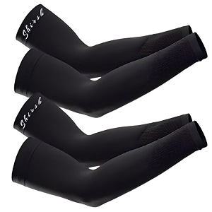 uv protection cooling men and women arm sleeves compression sun sleeves for men women youth sports cricket hand gloves for men and women tattoo cover-up upf 50-2 pair black amp white