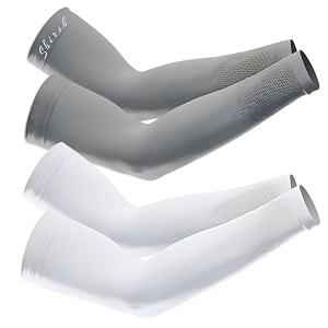 uv protection cooling men and women arm sleeves compression sun sleeves for men women youth sports cricket hand gloves for men and women tattoo cover-up upf 50-2 pair black amp white