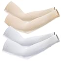 UV Protection Cooling Men and Women Arm Sleeves Compression Sun Sleeves for Men Women Youth, Sports, Cricket, Hand Gloves for men and women, Tattoo Cover-Up, UPF 50-2 Pair (Black &amp; White)