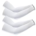 UV Protection Cooling Men and Women Arm Sleeves Compression Sun Sleeves for Men Women Youth, Sports, Cricket, Hand Gloves for men and women, Tattoo Cover-Up, UPF 50-2 Pair (Black &amp; White)