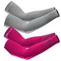 UV Protection Cooling Men and Women Arm Sleeves Compression Sun Sleeves for Men Women Youth, Sports, Cricket, Hand Gloves for men and women, Tattoo Cover-Up, UPF 50-2 Pair (Black &amp; White)