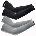 UV Protection Cooling Men and Women Arm Sleeves Compression Sun Sleeves for Men Women Youth, Sports, Cricket, Hand Gloves for men and women, Tattoo Cover-Up, UPF 50-2 Pair (Black &amp; White)