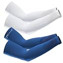 UV Protection Cooling Men and Women Arm Sleeves Compression Sun Sleeves for Men Women Youth, Sports, Cricket, Hand Gloves for men and women, Tattoo Cover-Up, UPF 50-2 Pair (Black &amp; White)
