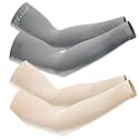UV Protection Cooling Men and Women Arm Sleeves Compression Sun Sleeves for Men Women Youth, Sports, Cricket, Hand Gloves for men and women, Tattoo Cover-Up, UPF 50-2 Pair (Black &amp; White)