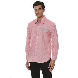 SHIRT THEORY Blue Check Cotton Full Sleeves