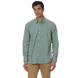 SHIRT THEORY Blue Check Cotton Full Sleeves