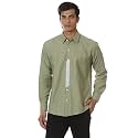 SHIRT THEORY Green Solid Cotton Full Sleeves