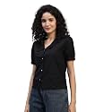 Shirt for Women Printed Casual V-Neck Button