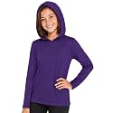 Shirts for Girls Long Sleeve Crew Neck Top, Hoodie or 3/4 Sleeve Soft Stretch Kids Lightweight Size 2-16