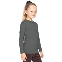 Shirts for Girls Long Sleeve Crew Neck Top, Hoodie or 3/4 Sleeve Soft Stretch Kids Lightweight Size 2-16