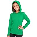 Shirts for Girls Long Sleeve Crew Neck Top, Hoodie or 3/4 Sleeve Soft Stretch Kids Lightweight Size 2-16