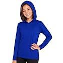 Shirts for Girls Long Sleeve Crew Neck Top, Hoodie or 3/4 Sleeve Soft Stretch Kids Lightweight Size 2-16