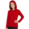 Shirts for Girls Long Sleeve Crew Neck Top, Hoodie or 3/4 Sleeve Soft Stretch Kids Lightweight Size 2-16