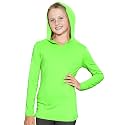 Shirts for Girls Long Sleeve Crew Neck Top, Hoodie or 3/4 Sleeve Soft Stretch Kids Lightweight Size 2-16