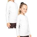 Shirts for Girls Long Sleeve Crew Neck Top, Hoodie or 3/4 Sleeve Soft Stretch Kids Lightweight Size 2-16
