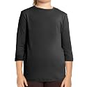 Shirts for Girls Long Sleeve Crew Neck Top, Hoodie or 3/4 Sleeve Soft Stretch Kids Lightweight Size 2-16
